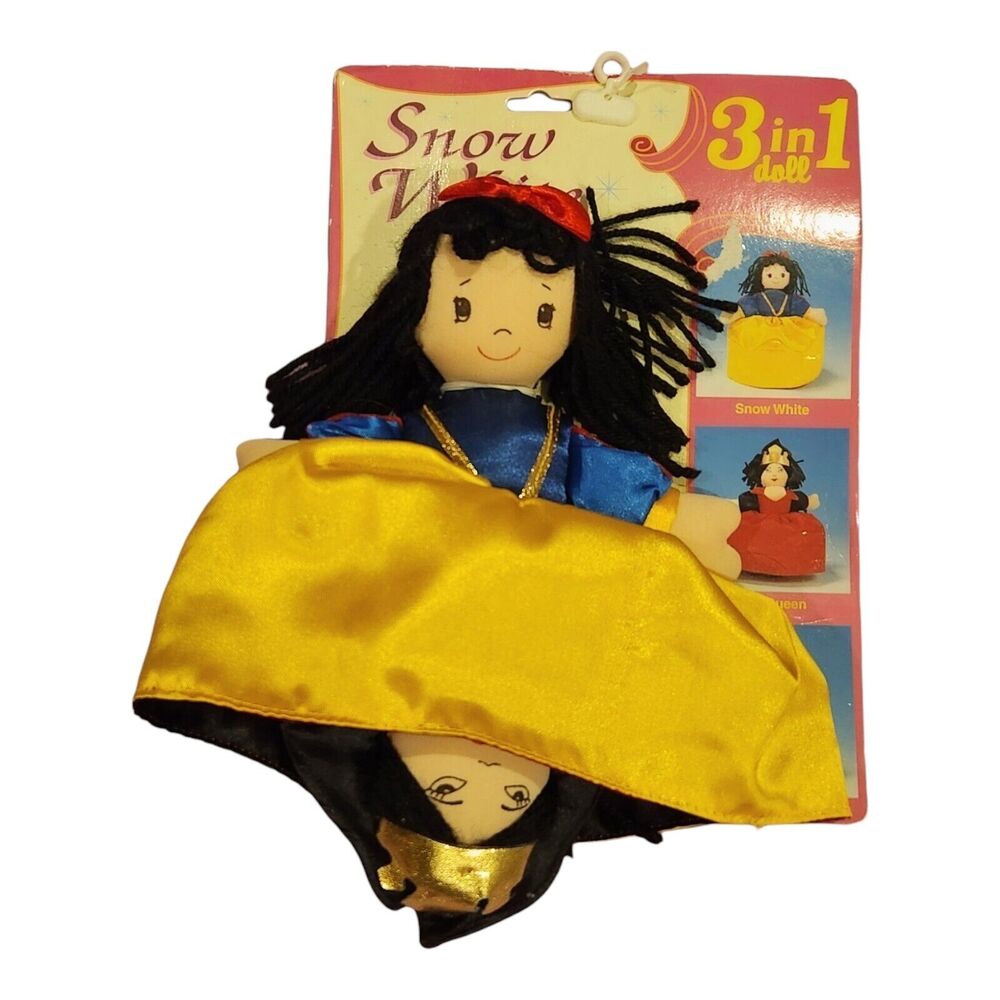 Dan Dee Vintage Snow White 3 in 1 Doll Flip Turvy Doll Toy Evil Queen Witch NEW